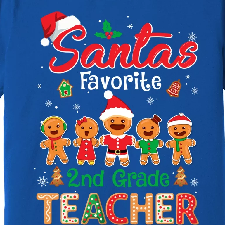 Santa's Favorite 2nd Grade Teacher Cookie Xmas Hat Christmas Funny Gift Premium T-Shirt