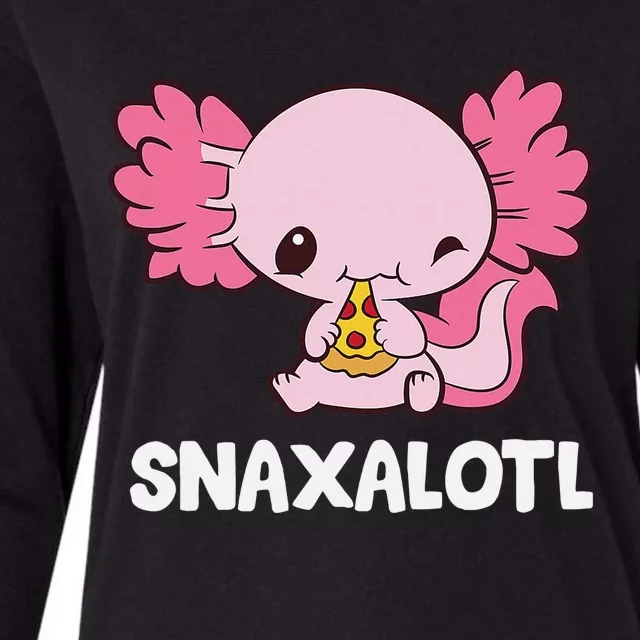 Snaxalotl Funny Axolotl Pizza Cute Axolotl Womens Cotton Relaxed Long Sleeve T-Shirt