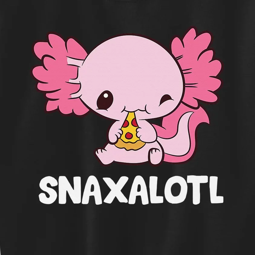 Snaxalotl Funny Axolotl Pizza Cute Axolotl Kids Sweatshirt