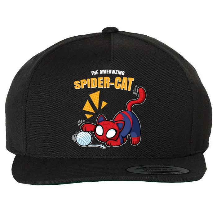 Spider Funny Amazing Spider Cat Meme Wool Snapback Cap