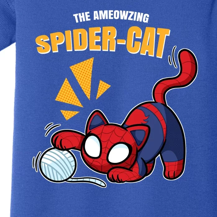 Spider Funny Amazing Spider Cat Meme Baby Bodysuit