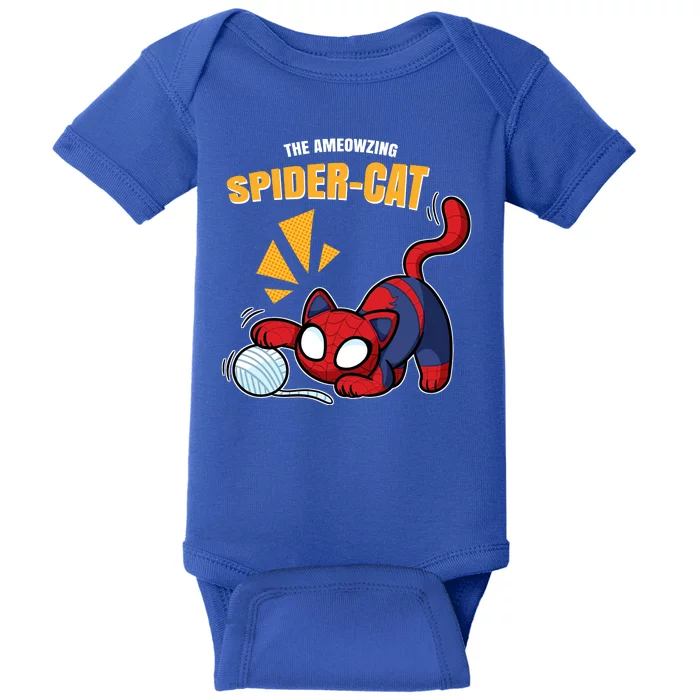 Spider Funny Amazing Spider Cat Meme Baby Bodysuit