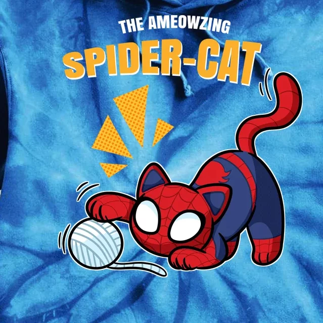 Spider Funny Amazing Spider Cat Meme Tie Dye Hoodie