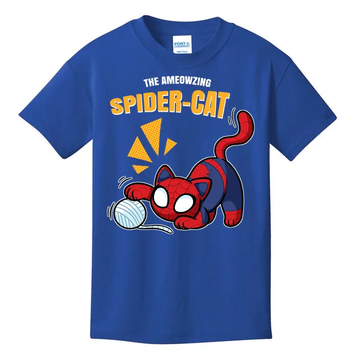 Spider Funny Amazing Spider Cat Meme Kids T-Shirt