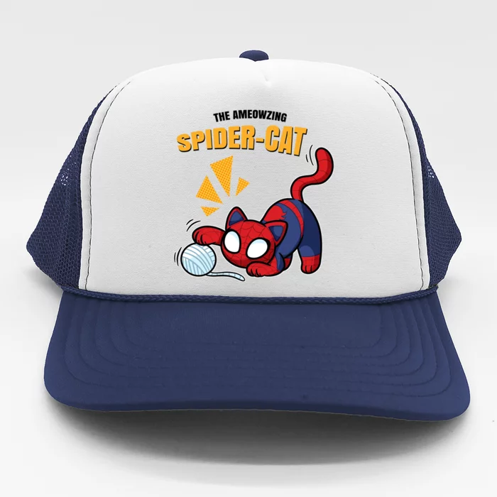 Spider Funny Amazing Spider Cat Meme Trucker Hat