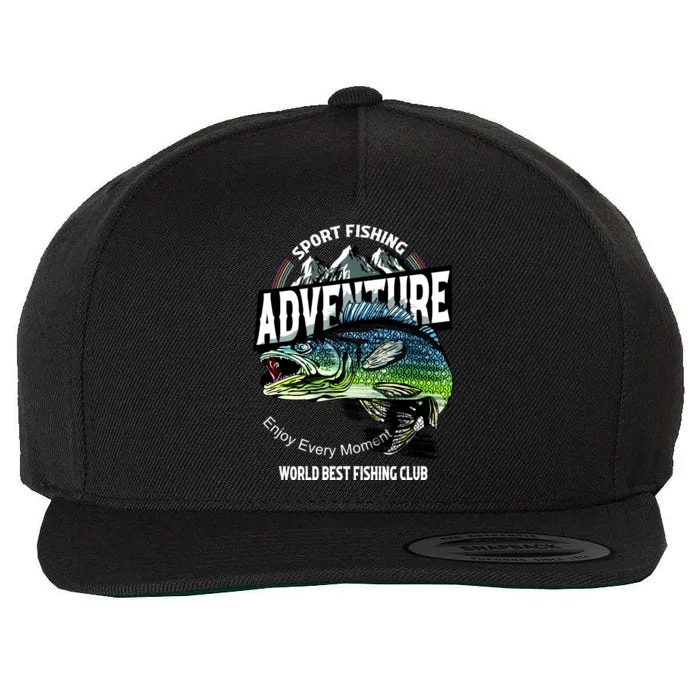 Sport Fishing Adventure Wool Snapback Cap