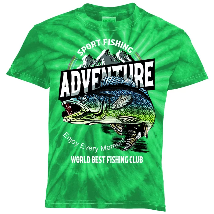 Sport Fishing Adventure Kids Tie-Dye T-Shirt