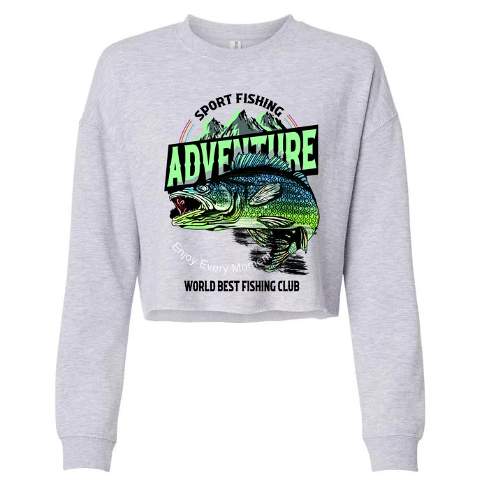 Sport Fishing Adventure Cropped Pullover Crew