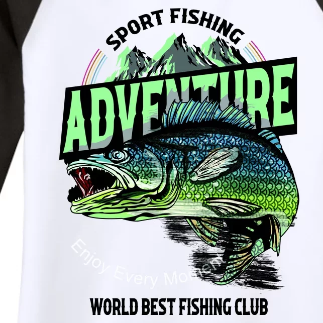 Sport Fishing Adventure Women's Tri-Blend 3/4-Sleeve Raglan Shirt