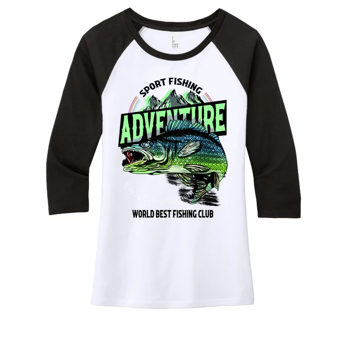 Sport Fishing Adventure Women's Tri-Blend 3/4-Sleeve Raglan Shirt