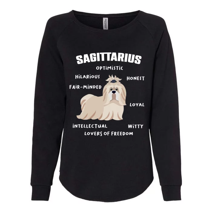 Sagittarius Facts Animal Shih Tzu Horoscope Zodiac Sign Gift Womens California Wash Sweatshirt