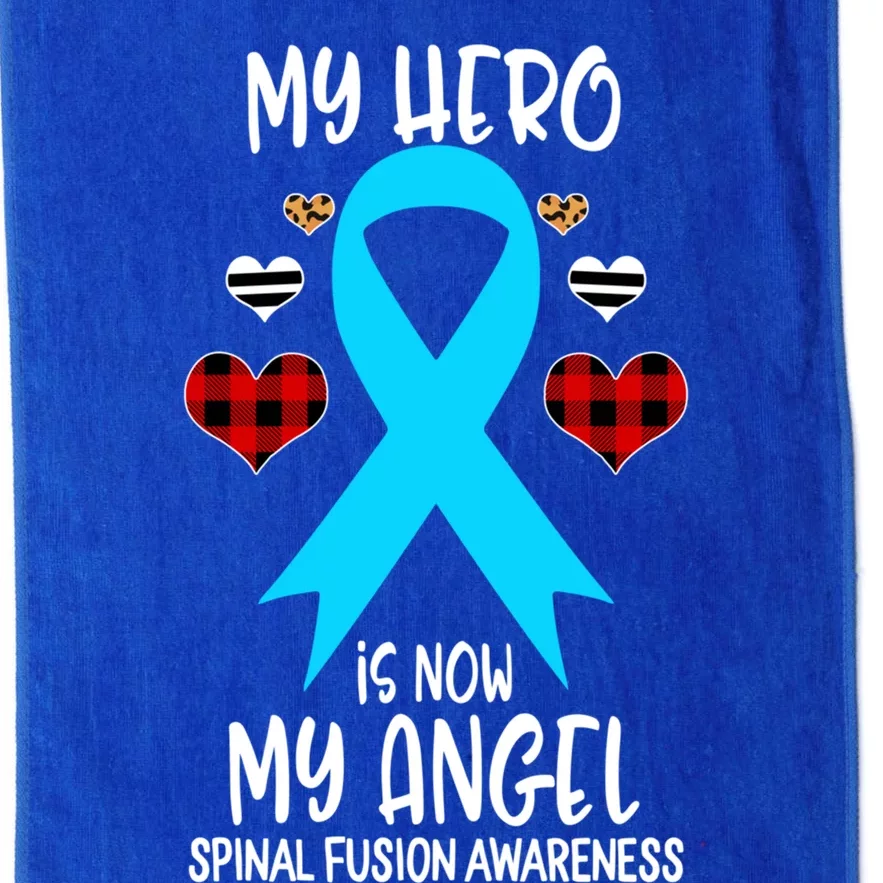 Spinal Fusion Awareness Remembrance Hero Is Now My Angel Gift Platinum Collection Golf Towel