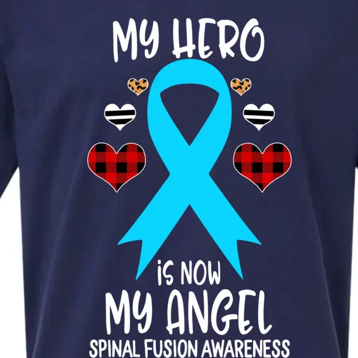 Spinal Fusion Awareness Remembrance Hero Is Now My Angel Gift Sueded Cloud Jersey T-Shirt