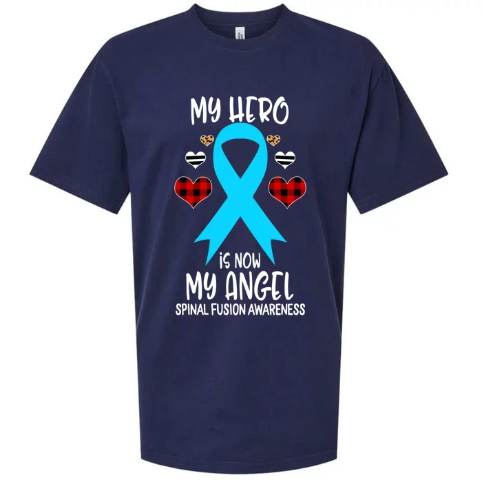 Spinal Fusion Awareness Remembrance Hero Is Now My Angel Gift Sueded Cloud Jersey T-Shirt