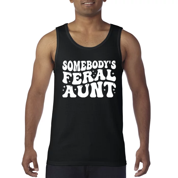 Somebody's Feral Aunt Groovy Mothers' Day Mom Aunt Tank Top