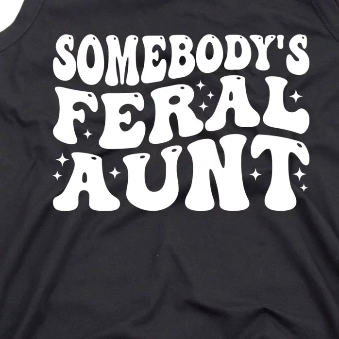 Somebody's Feral Aunt Groovy Mothers' Day Mom Aunt Tank Top