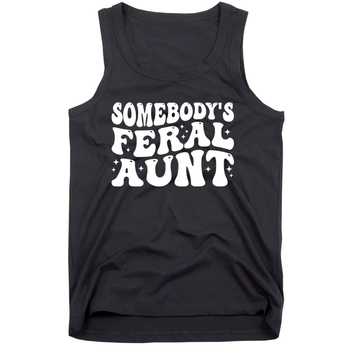 Somebody's Feral Aunt Groovy Mothers' Day Mom Aunt Tank Top