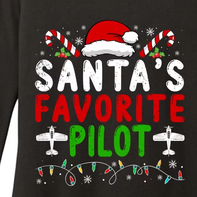 SantaS Favorite Airplane Pilot Family Matching Christmas Gift Womens CVC Long Sleeve Shirt