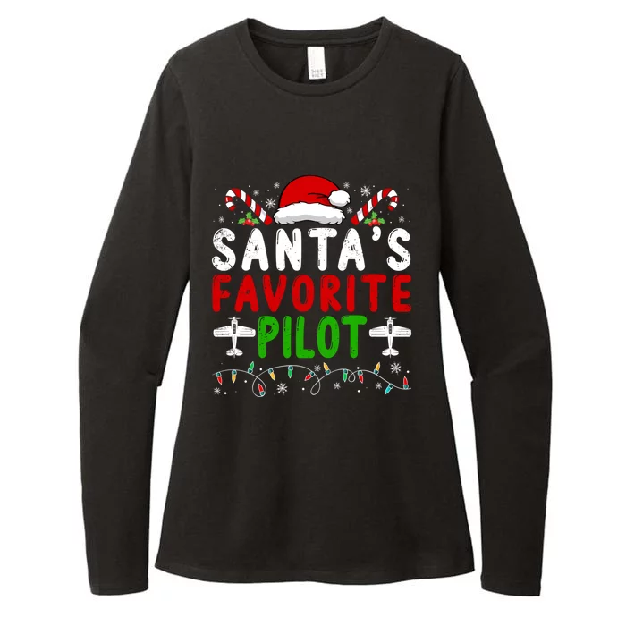 SantaS Favorite Airplane Pilot Family Matching Christmas Gift Womens CVC Long Sleeve Shirt