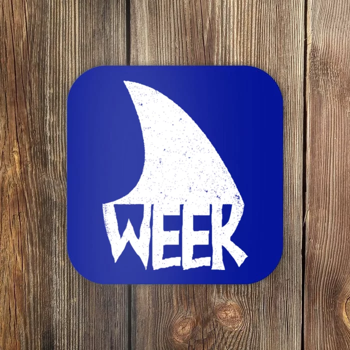 Shark Fin Art Simple Week 2024 Design For Ocean Sharks Lover Gift Coaster