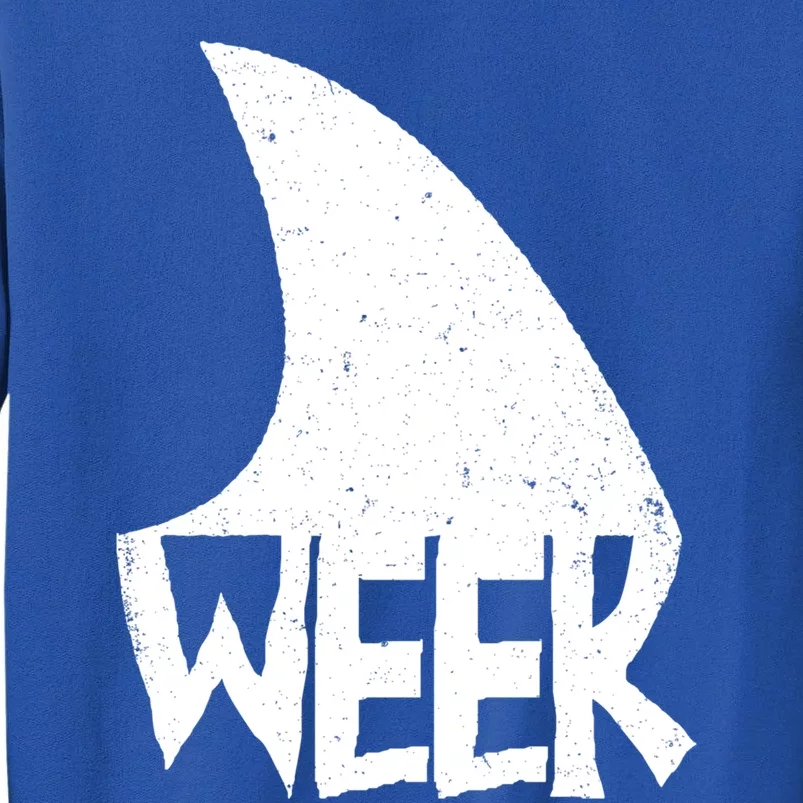 Shark Fin Art Simple Week 2024 Design For Ocean Sharks Lover Gift Tall Sweatshirt