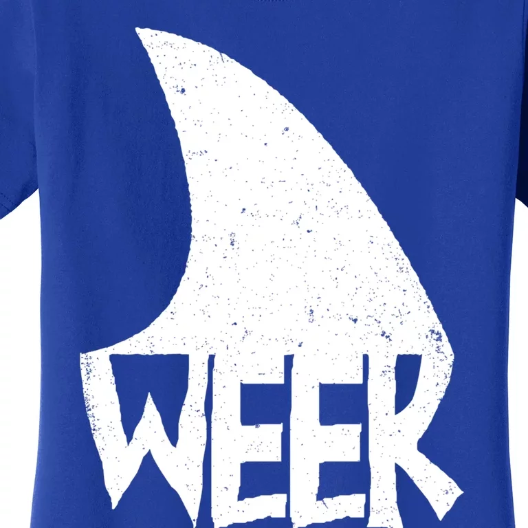 Shark Fin Art Simple Week 2024 Design For Ocean Sharks Lover Gift Women's T-Shirt