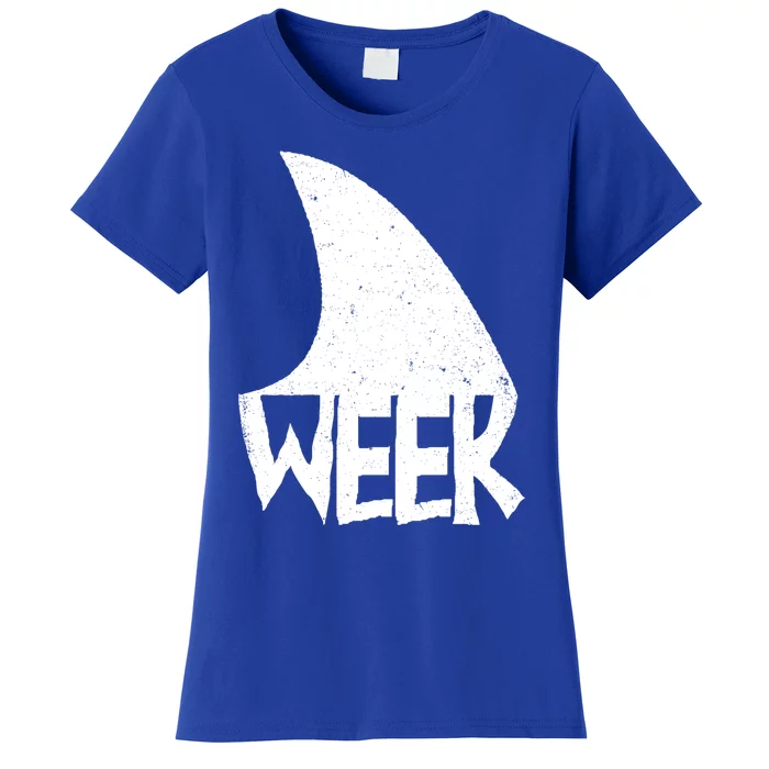 Shark Fin Art Simple Week 2024 Design For Ocean Sharks Lover Gift Women's T-Shirt