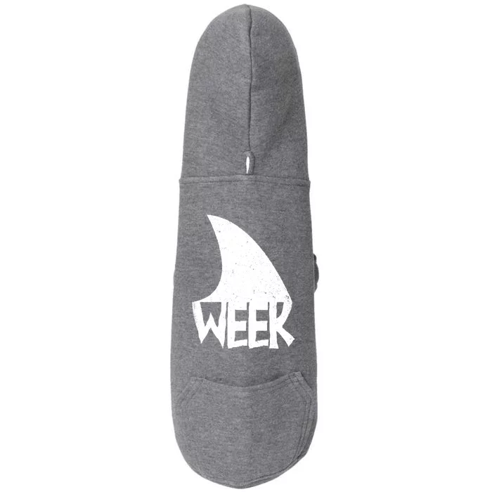 Shark Fin Art Simple Week 2024 Design For Ocean Sharks Lover Gift Doggie 3-End Fleece Hoodie