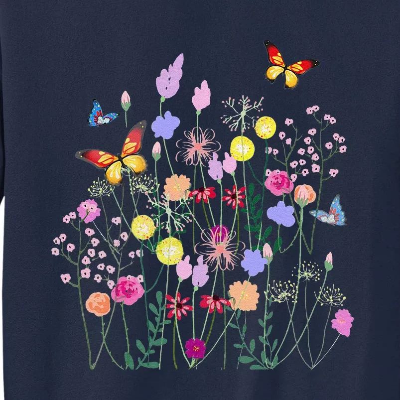 Spring Flowers,butterflies,summer,spring Art Tall Sweatshirt