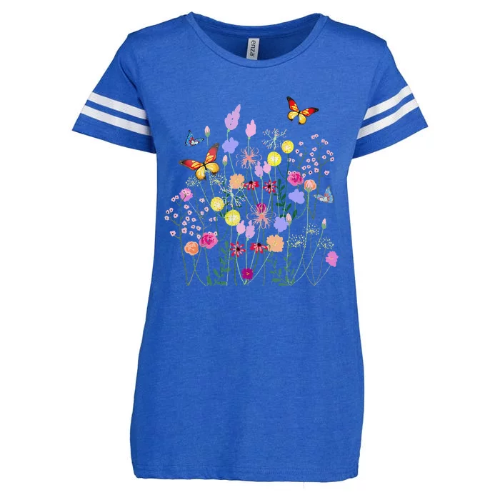 Spring Flowers,butterflies,summer,spring Art Enza Ladies Jersey Football T-Shirt