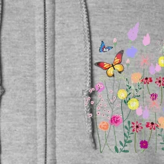 Spring Flowers,butterflies,summer,spring Art Full Zip Hoodie