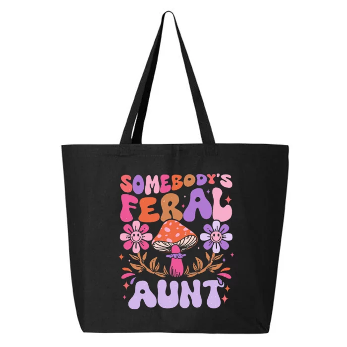 Somebody's Feral Aunt Groovy For Cool Aunt Gift For Aunt 25L Jumbo Tote