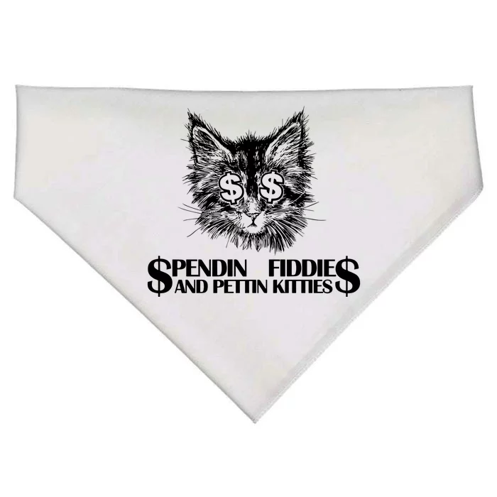 Spend Fiddie And Pettin Kitties Animals Dark Clothing Cat USA-Made Doggie Bandana