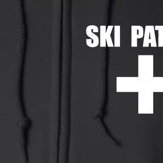 Skiing First Aid Winter Ski Patrol Full Zip Hoodie