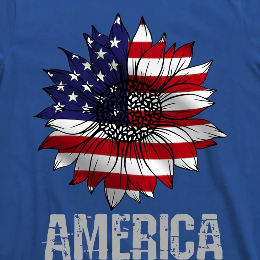 Sunflower Flower America Funny Gift T-Shirt