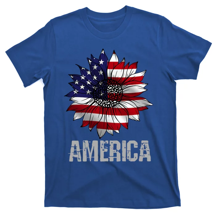 Sunflower Flower America Funny Gift T-Shirt