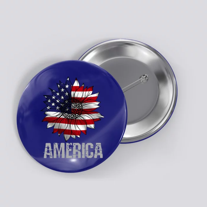 Sunflower Flower America Funny Gift Button