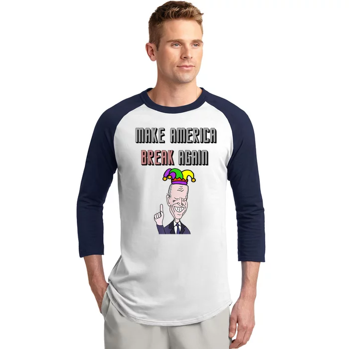 Socialdudtees Funny Anti Joe Biden Make America Break Again Baseball Sleeve Shirt