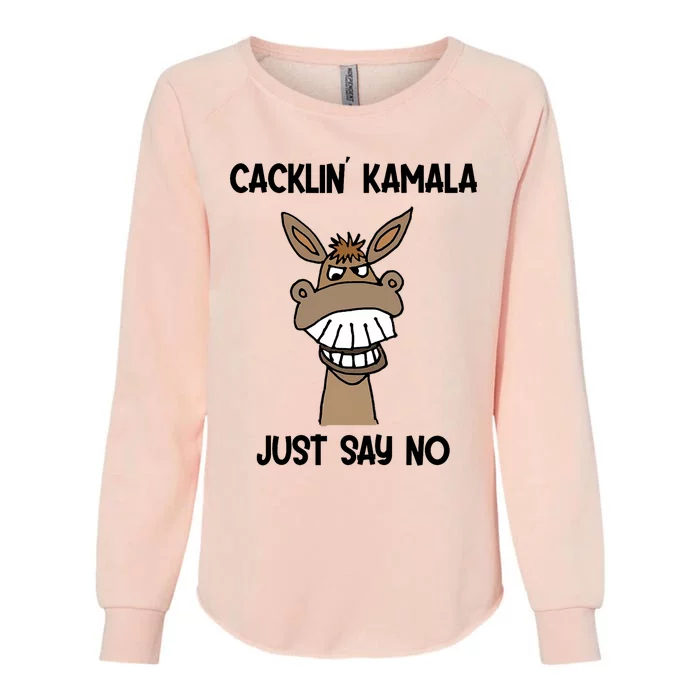 Socialdudtees Funny Anti Kamala Harris Laughing Donkey Womens California Wash Sweatshirt