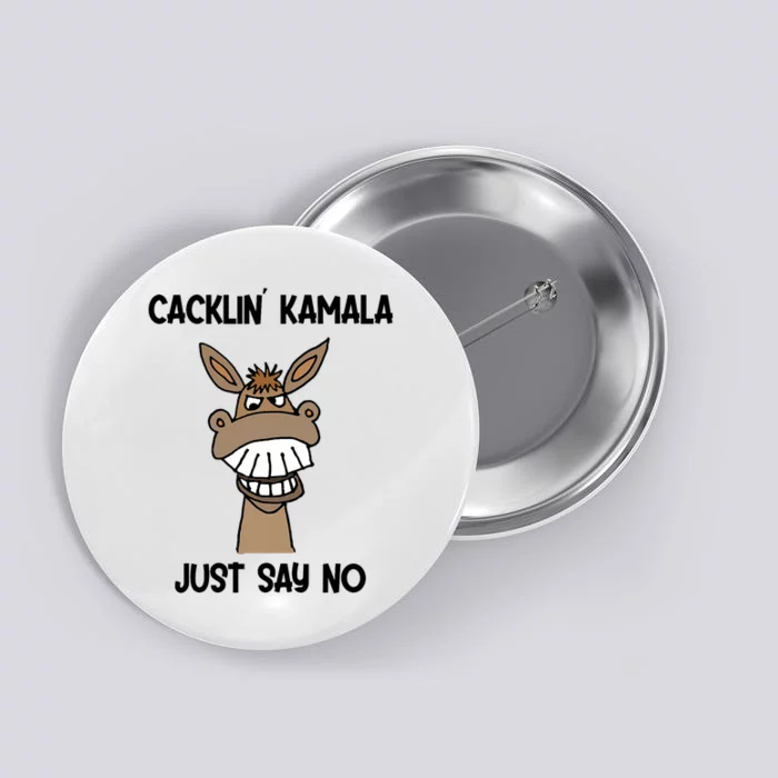 Socialdudtees Funny Anti Kamala Harris Laughing Donkey Button