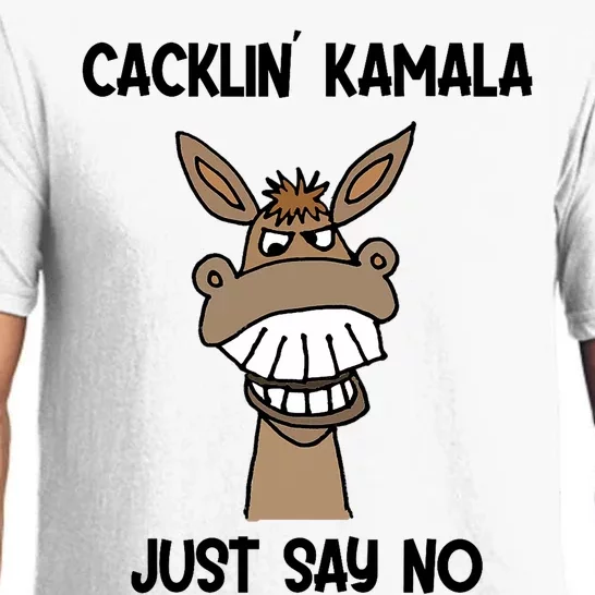 Socialdudtees Funny Anti Kamala Harris Laughing Donkey Pajama Set