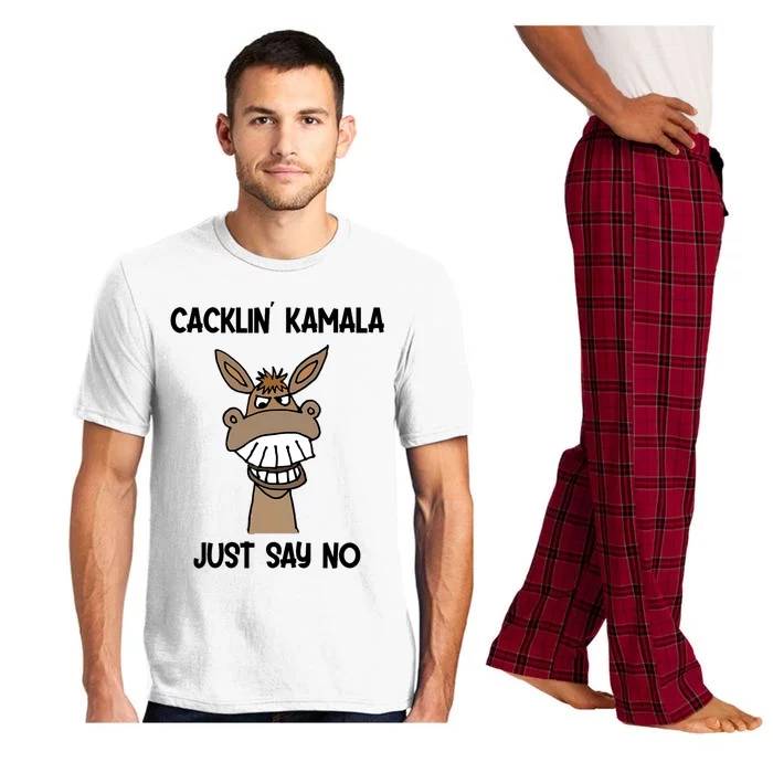 Socialdudtees Funny Anti Kamala Harris Laughing Donkey Pajama Set