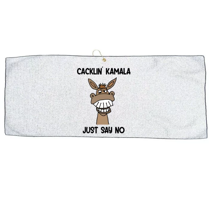 Socialdudtees Funny Anti Kamala Harris Laughing Donkey Large Microfiber Waffle Golf Towel