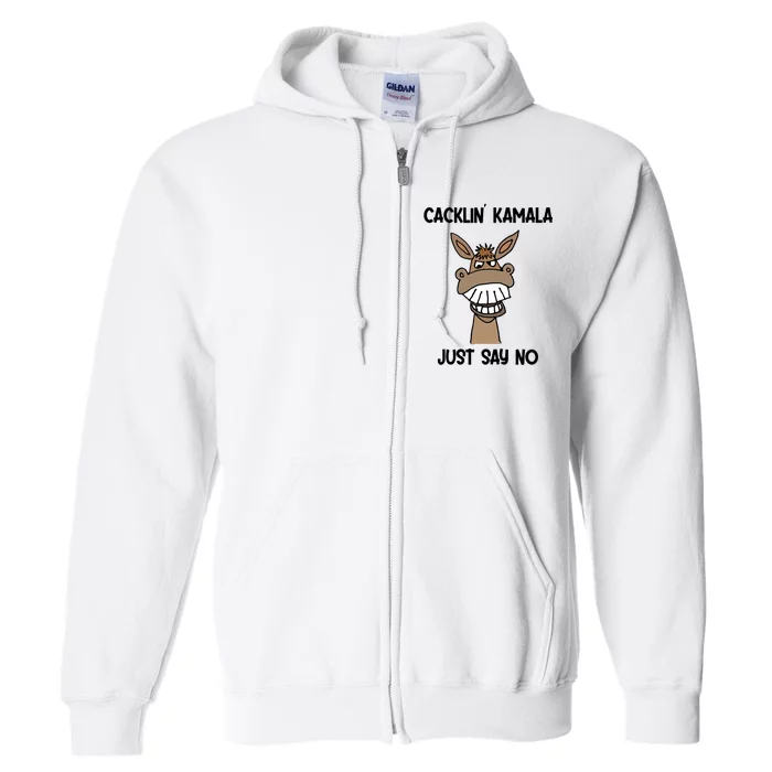 Socialdudtees Funny Anti Kamala Harris Laughing Donkey Full Zip Hoodie