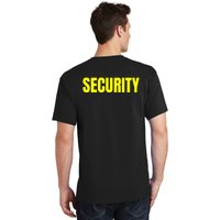 Security Front And Back Print Staff Event Uniform Bouncer T-Shirt