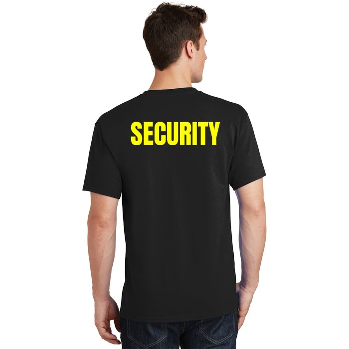 Security Front And Back Print Staff Event Uniform Bouncer T-Shirt