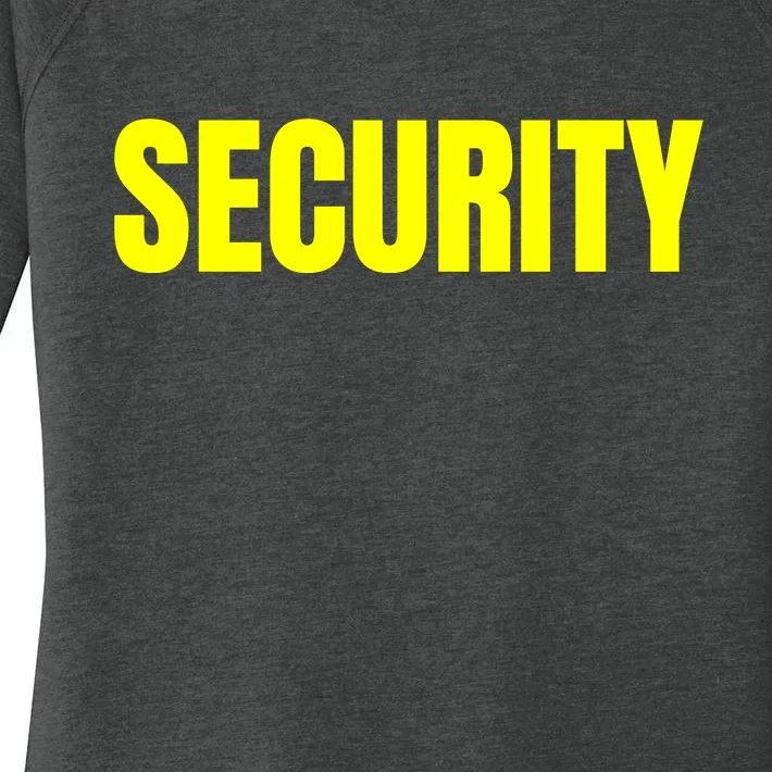 Security Front And Back Print Staff Event Uniform Bouncer Front & Back Women's Perfect Tri Tunic Long Sleeve Shirt