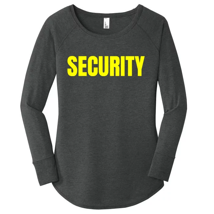 Security Front And Back Print Staff Event Uniform Bouncer Front & Back Women's Perfect Tri Tunic Long Sleeve Shirt