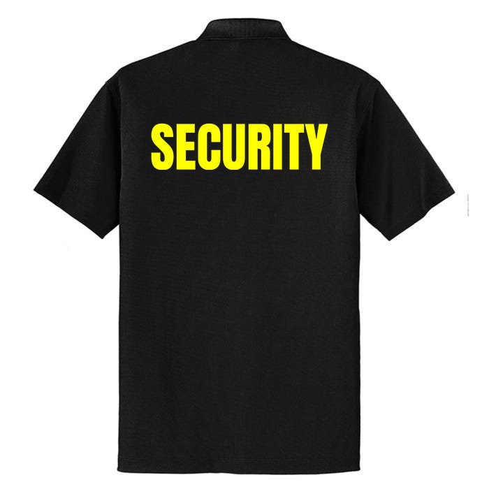 Security Front And Back Print Staff Event Uniform Bouncer Front & Back Dry Zone Grid Performance Polo