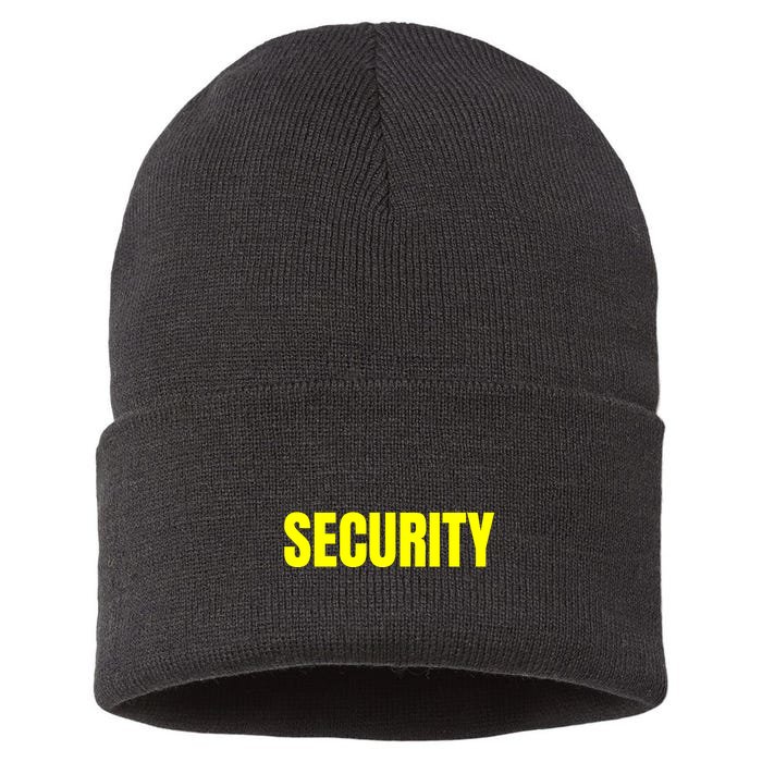 Security Front And Back Print Staff Event Uniform Bouncer Front & Back Sustainable Knit Beanie